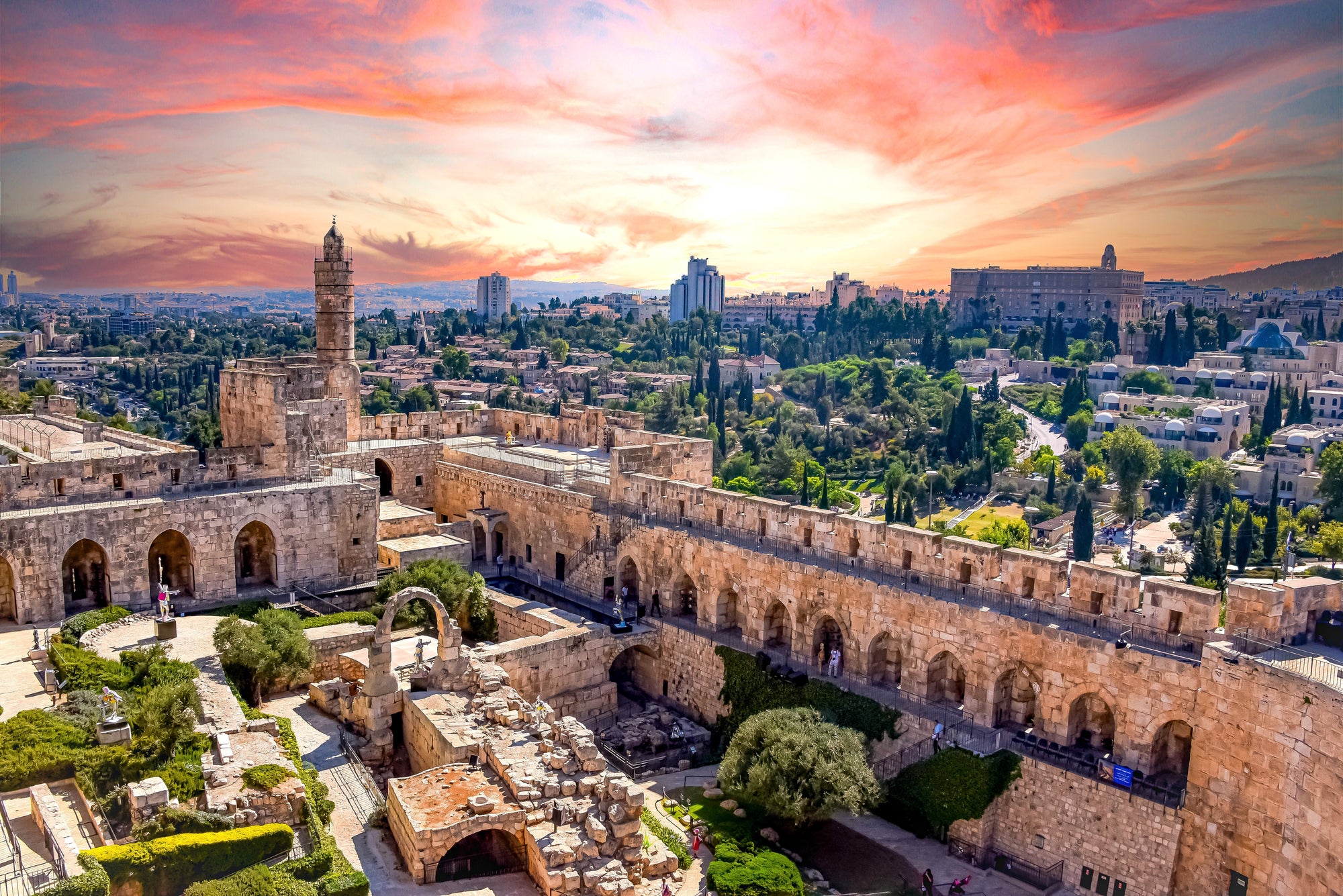 Pink sunset over Yerushalaim