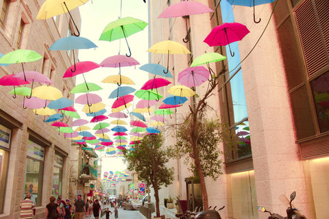 Street Art Is More Than Just Murals; Umbrellas Street, Jerusalem