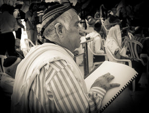 The Power of Will and Faith - A Blind Man Praying,  Western Wall, Jerusalem