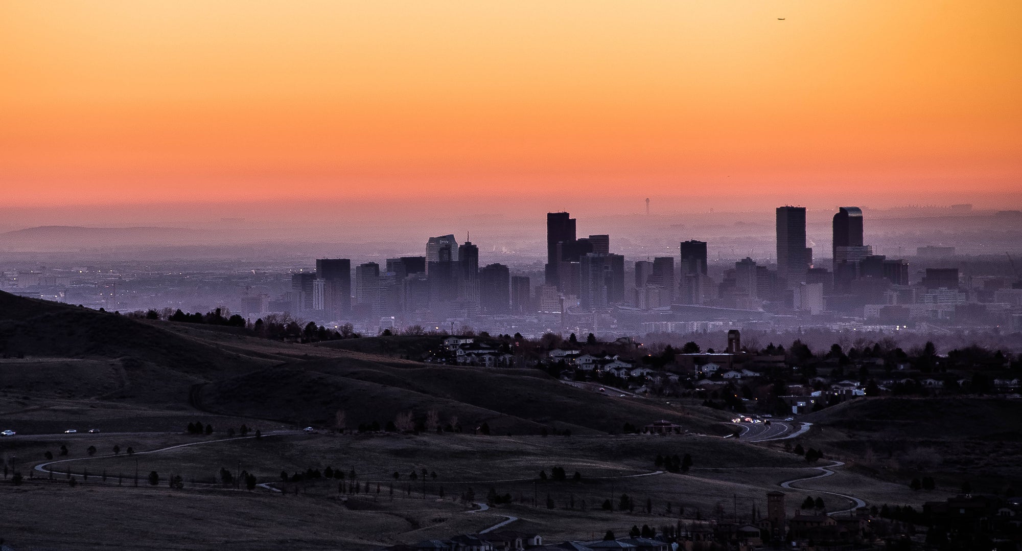 Denver, Colorado Skyline At Dusk